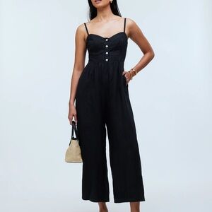 Madewell Black Wide-Leg Jumpsuit with Square Neckline